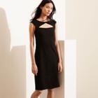 Ralph Lauren Lauren Petite Ponte Cutout Dress Black
