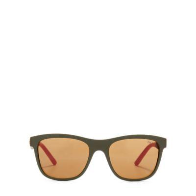 Ralph Lauren Rubberized Square Sunglasses Matte Olive