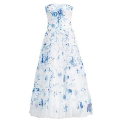 Ralph Lauren Duval Floral Organza Dress Ecru Multi