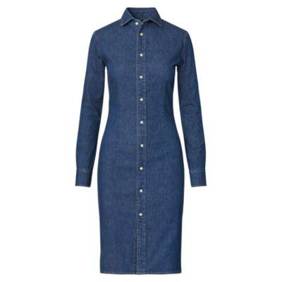 Ralph Lauren Stretch Denim Shirtdress Medium Indigo