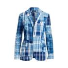 Ralph Lauren Patchwork Cotton Madras Blazer 344 Indigo Patchwork