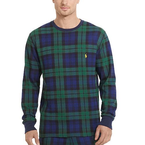 Polo Ralph Lauren Plaid Cotton Sleep Shirt Blackwatch Plaid/yellow