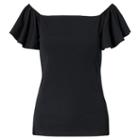 Ralph Lauren Lauren Petite Jersey Off-the-shoulder Top Polo Black