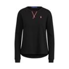 Ralph Lauren Pink Pony Terry Crewneck Top Black