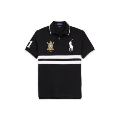 Ralph Lauren Custom Slim Fit Mesh Polo Polo Black Multi