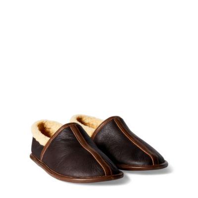 Ralph Lauren Shearling Camp Shoe Dark Brown