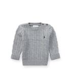 Ralph Lauren Cable-knit Cotton Sweater Andover Heather 6m