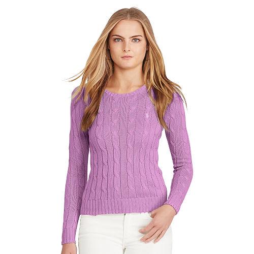 Polo Ralph Lauren Cable-knit Cotton Sweater Bright Lavender