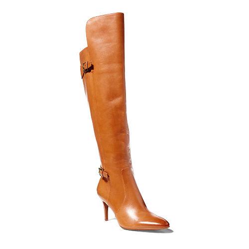 Ralph Lauren Lauren Philena Calfskin Boot Polo Tan