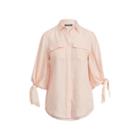 Ralph Lauren Tied-sleeve Linen Blouse Sherbert