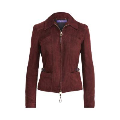 Ralph Lauren Desmond Suede Jacket Burgundy
