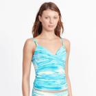 Ralph Lauren Lauren Striped V-neck Tankini Top Blue