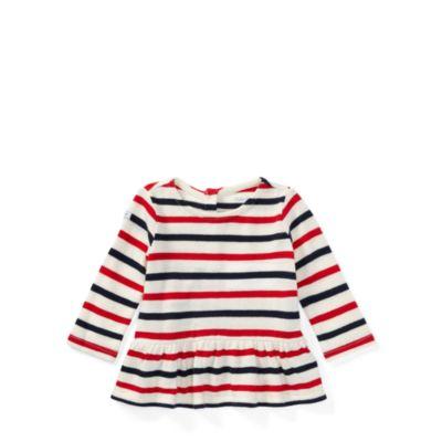 Ralph Lauren Striped Cotton Jersey Tunic Clubhouse Cream/ Navy 3m