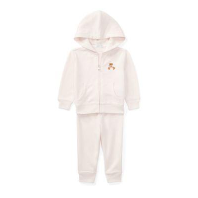 Ralph Lauren French Terry Hoodie & Pant Set Delicate Pink 3m