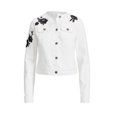 Ralph Lauren Embroidered Denim Jacket Alabaster Wash