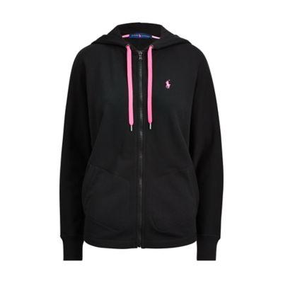 Ralph Lauren Pink Pony Terry Zip Hoodie Black