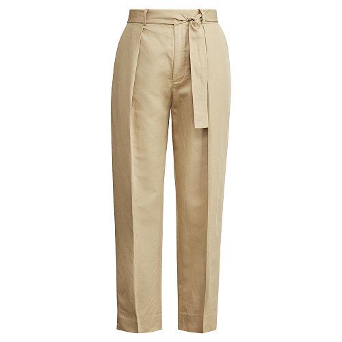 Polo Ralph Lauren Cotton-linen High-rise Pant Village Khaki