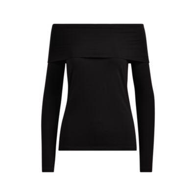 Ralph Lauren Cotton Off-the-shoulder Top Polo Black