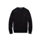 Ralph Lauren Cotton V-neck Sweater Polo Black 1x Big