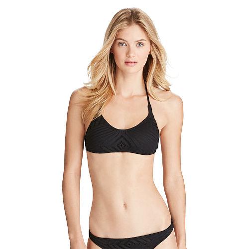 Polo Ralph Lauren Crochet-overlay Bikini Top Blk