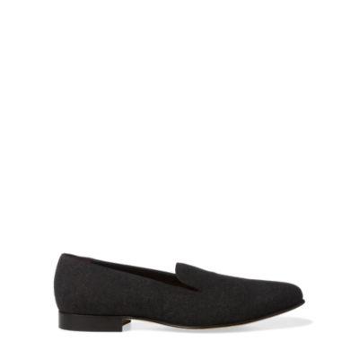 Ralph Lauren Alonzo Velvet Slipper Charcoal