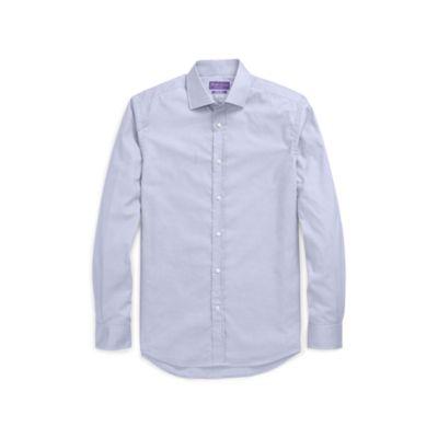 Ralph Lauren Houndstooth Cotton Dress Shirt Blue And White