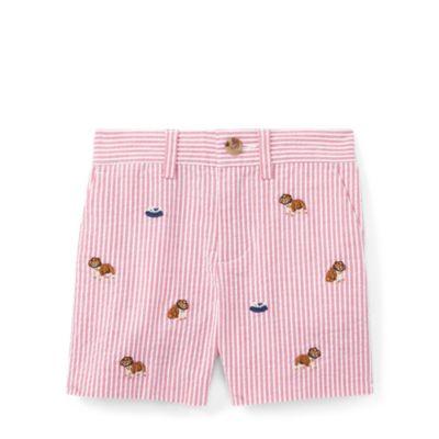Ralph Lauren Stretch Seersucker Short White/pink 3m