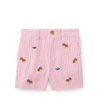 Ralph Lauren Stretch Seersucker Short White/pink 3m