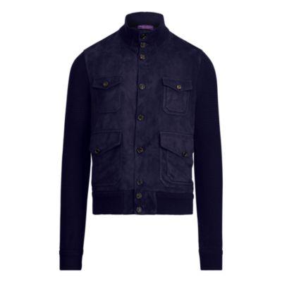 Ralph Lauren Suede-cashmere Skeet Jacket Classic Chairman Navy