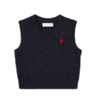 Ralph Lauren Cable-knit Cotton Vest Hunter Navy 3m