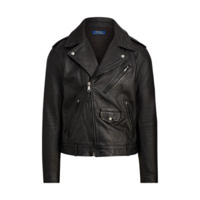 Ralph Lauren Leather Biker Jacket Polo Black