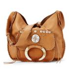 Ralph Lauren Hand-laced Leather Hobo Bag Tan