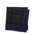 Ralph Lauren Plaid Silk Pocket Square Navy/green/red