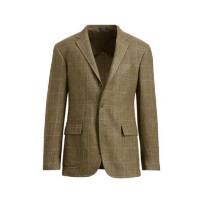 Ralph Lauren Polo Tick-weave Sport Coat Olive Multi W/purple