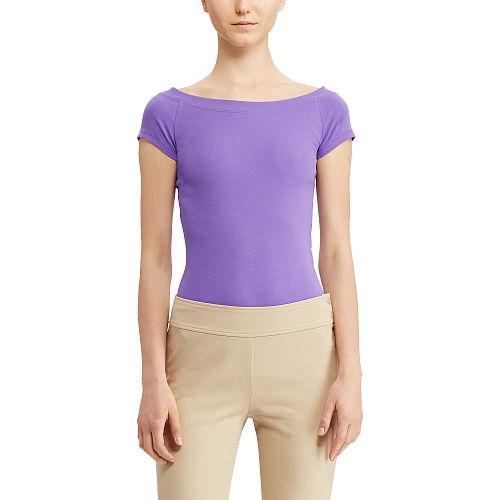 Ralph Lauren Lauren Petite Cotton Off-the-shoulder Top Deep Lilac
