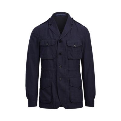 Ralph Lauren Linen-wool Field Sport Coat Navy And Dark Navy