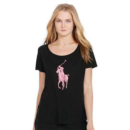 Ralph Lauren Pink Pony Pink Pony Scoopneck Tee Collection Black