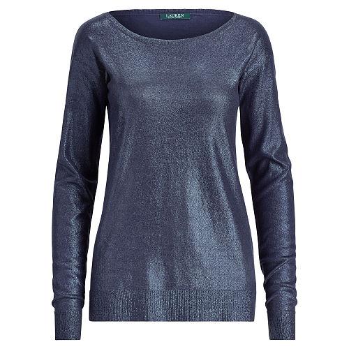 Ralph Lauren Lauren Petite Metallic Cotton-blend Sweater