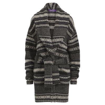Ralph Lauren Fair Isle Shawl Cardigan Charcoal Multi