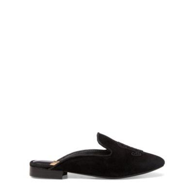 Ralph Lauren Suede Slipper Flat Black