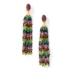 Ralph Lauren Beaded Tassel Clip-on Earrings Gold