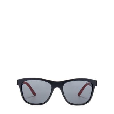 Ralph Lauren Rubberized Square Sunglasses Shiny Black