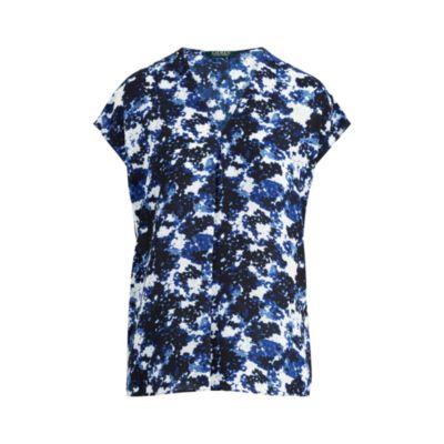 Ralph Lauren Pleated Floral Georgette Top Multi