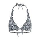 Ralph Lauren Floral-print Halter Bikini Top Indigo
