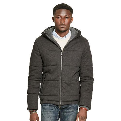 Polo Ralph Lauren Quilted Cotton-blend Jacket Dark Charcoal Herringbone