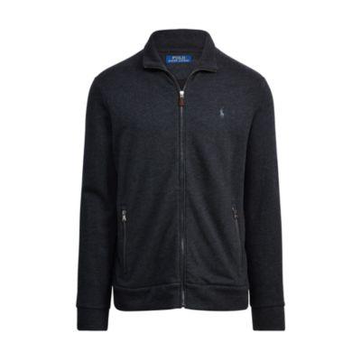 Ralph Lauren Cotton-blend-fleece Jacket Navy Heather Tweed 1x Big