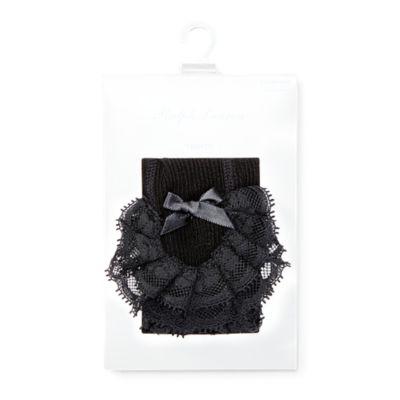 Ralph Lauren Ruffled Lace Tights Black 0-6m