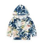 Ralph Lauren Floral French Terry Hoodie Blue/cream Multi 6m
