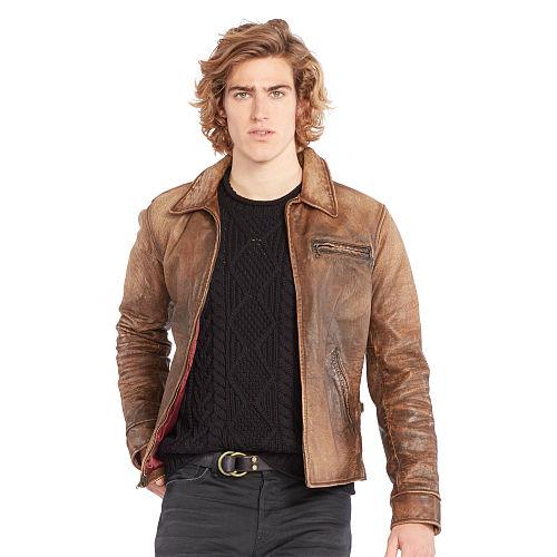 Polo Ralph Lauren Leather Full-zip Jacket Ventura Brown