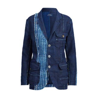 Ralph Lauren Linen 3-button Blazer Indigo Multi